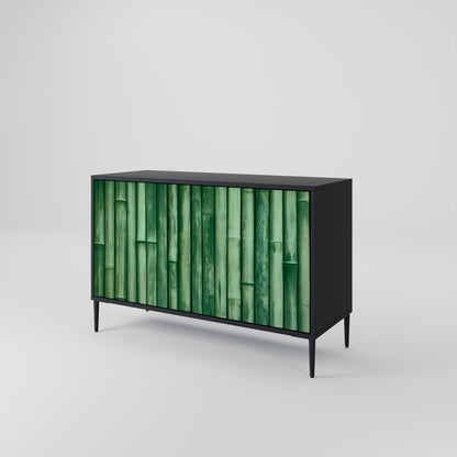 NATURAL GREEN 2-Door Sideboard in Black Finish