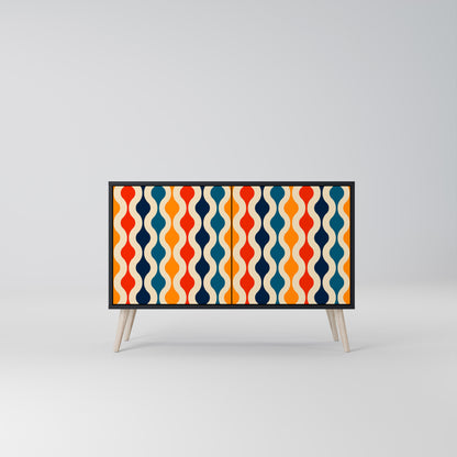 COLORFUL NOSTALGIA 2-Door Sideboard in Black Finish