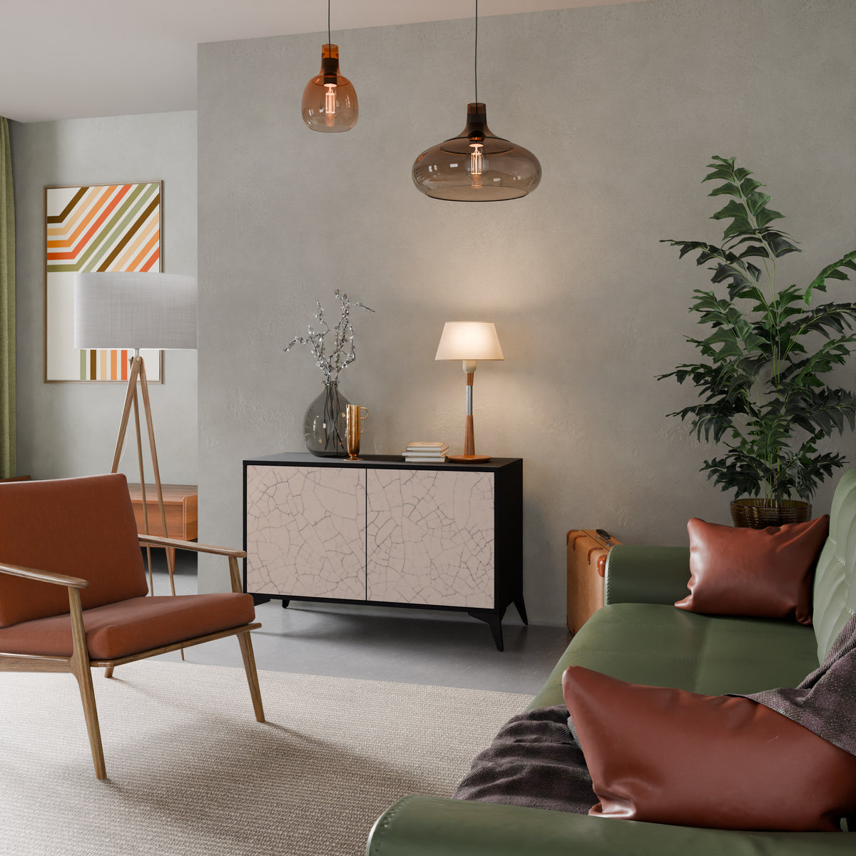 CERAMIC TEXTURE Skänk med två dörrar