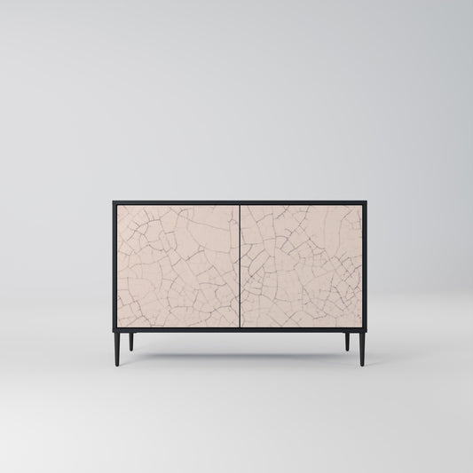 CERAMIC TEXTURE 2-Door Sideboard in Black Finish