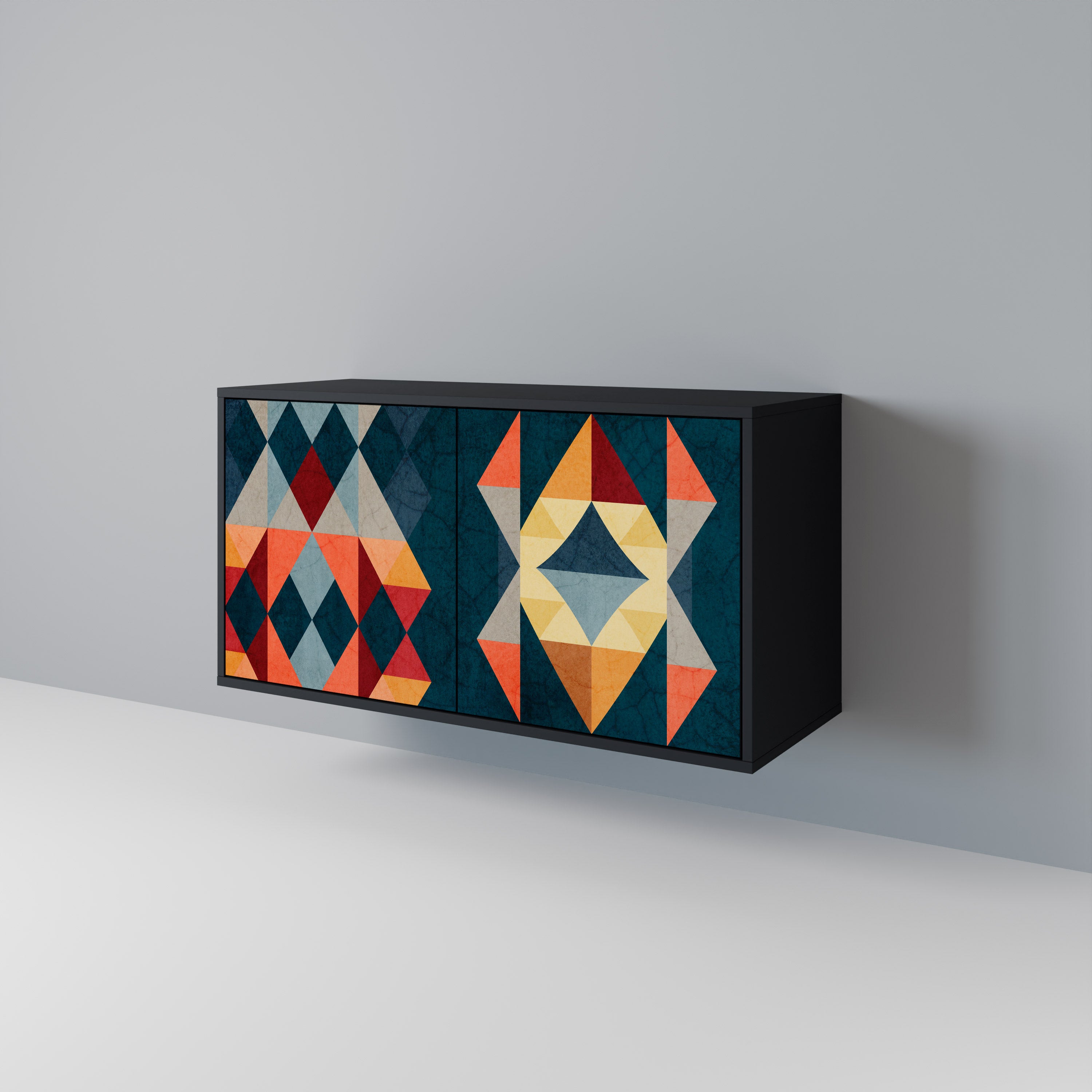 CRACKED ILLUSION Skänk med två dörrar