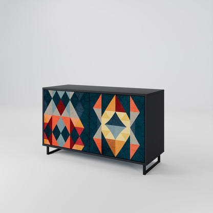CRACKED ILLUSION 2-Door Sideboard in Black Finish