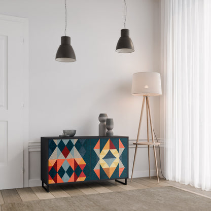 CRACKED ILLUSION 2-Door Sideboard in Black Finish