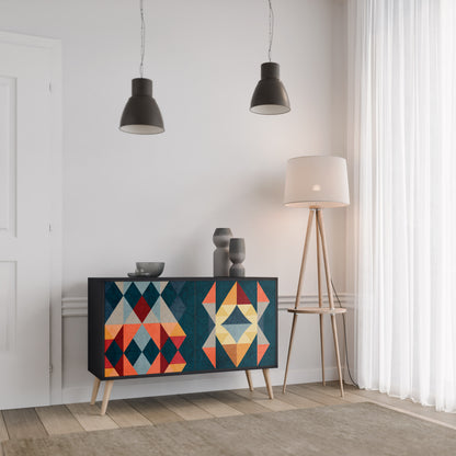 CRACKED ILLUSION 2-Door Sideboard in Black Finish