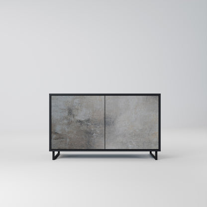 CONCRETE WALL 2-Door Sideboard in Black Finish