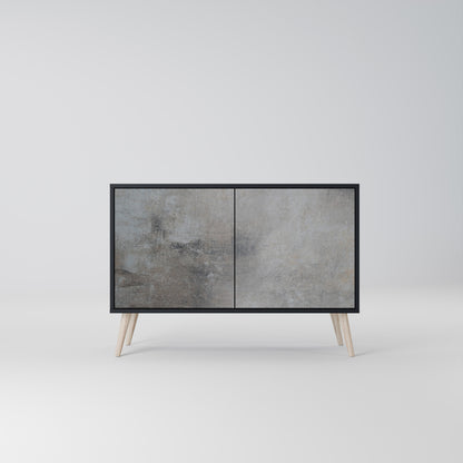 CONCRETE WALL 2-Door Sideboard in Black Finish