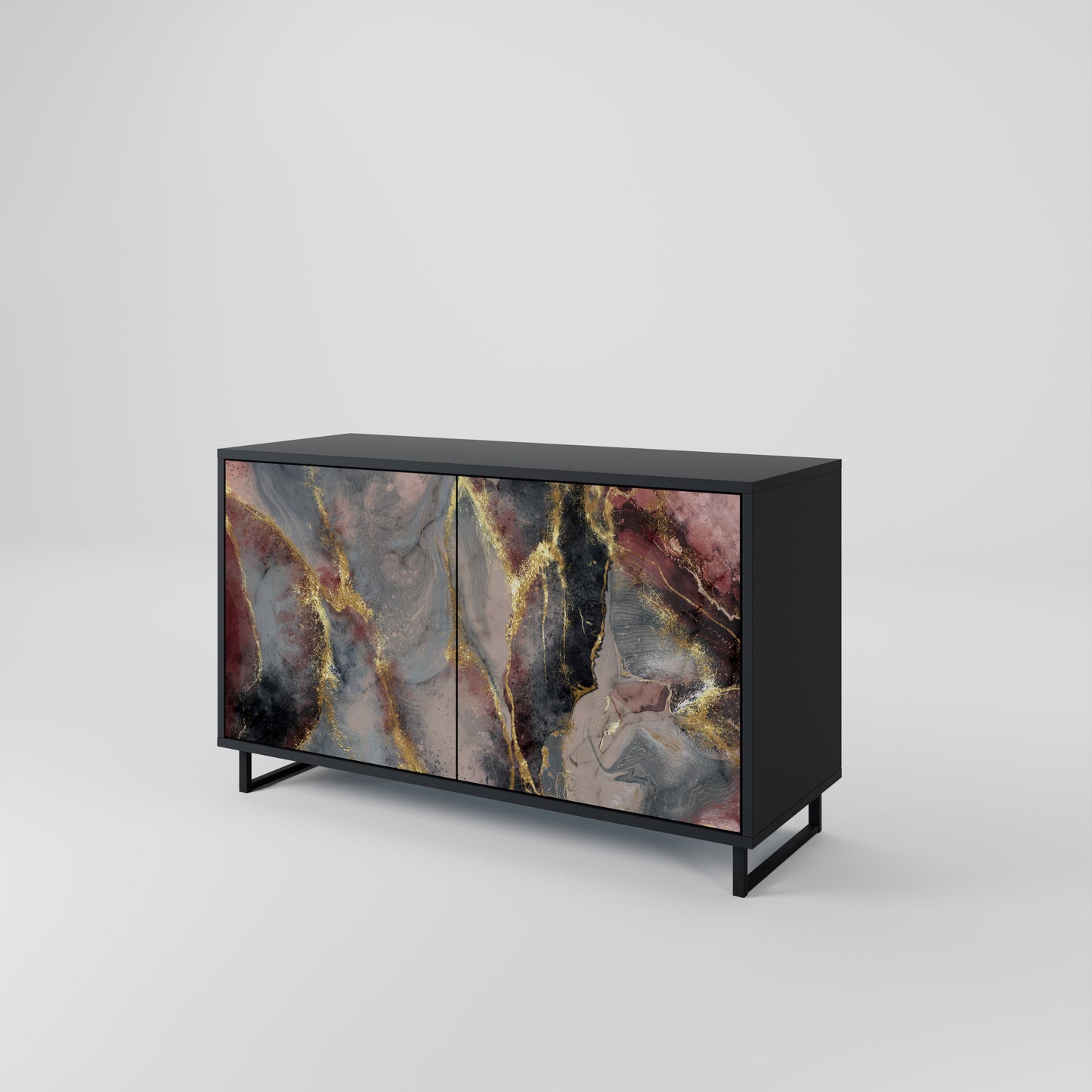 GOLDEN TIDES 2-Door Sideboard in Black Finish