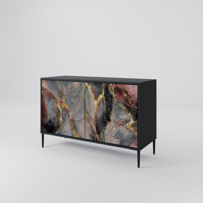 GOLDEN TIDES 2-Door Sideboard in Black Finish