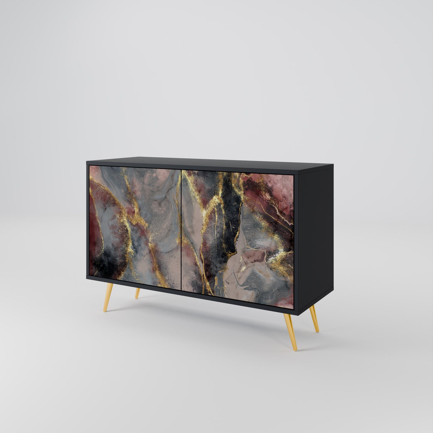 GOLDEN TIDES 2-Door Sideboard in Black Finish