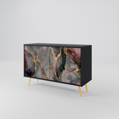 GOLDEN TIDES 2-Door Sideboard in Black Finish