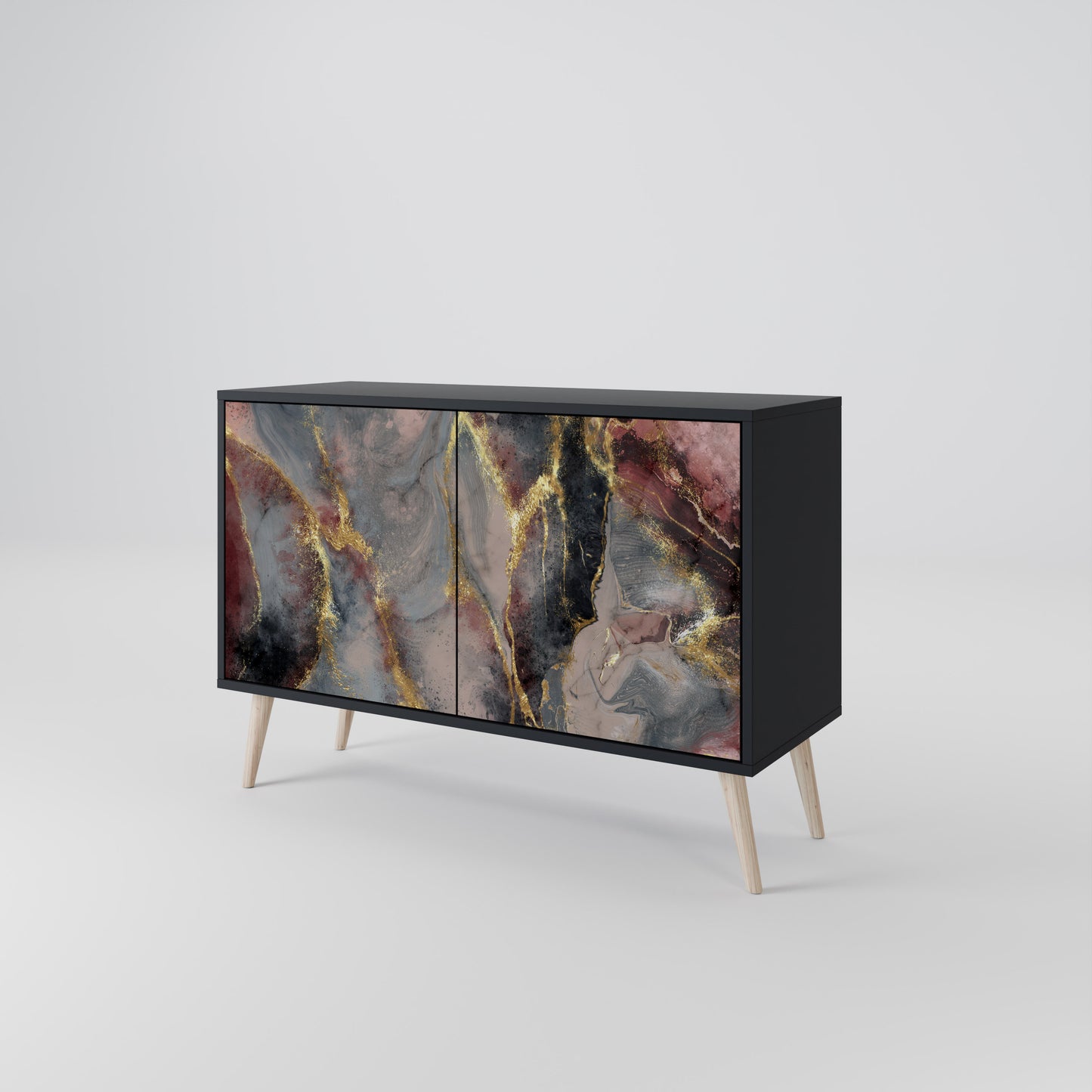 GOLDEN TIDES 2-Door Sideboard in Black Finish