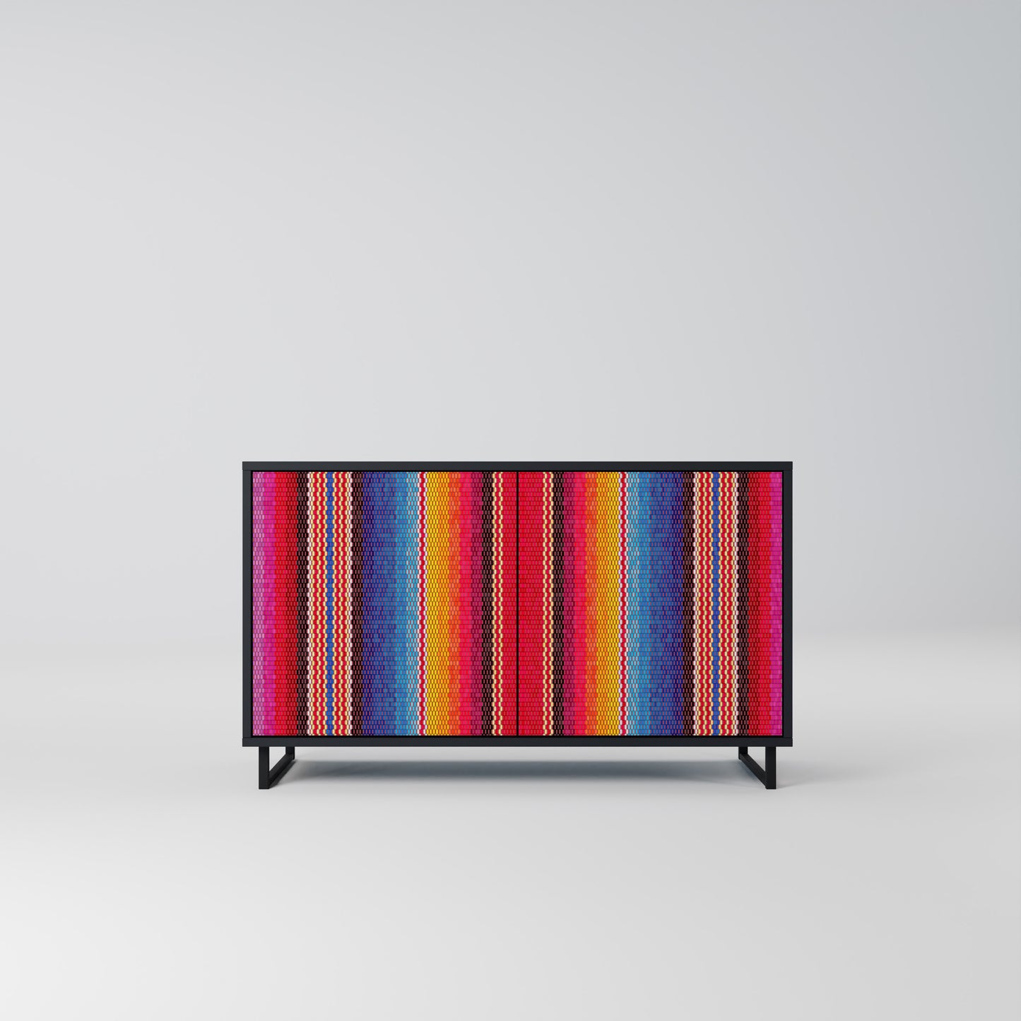 ETHNIC MEXICAN 2-Door Sideboard in Black Finish