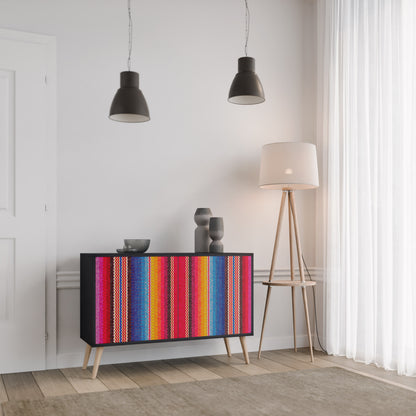 ETHNIC MEXICAN 2-Door Sideboard in Black Finish