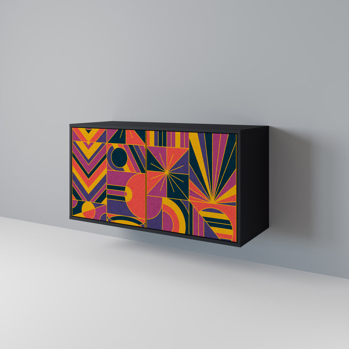 ELECTRIC PATTERNS Skänk med två dörrar