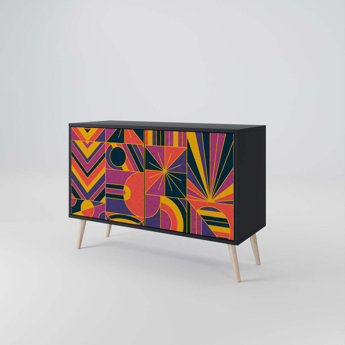 ELECTRIC PATTERNS Skänk med två dörrar