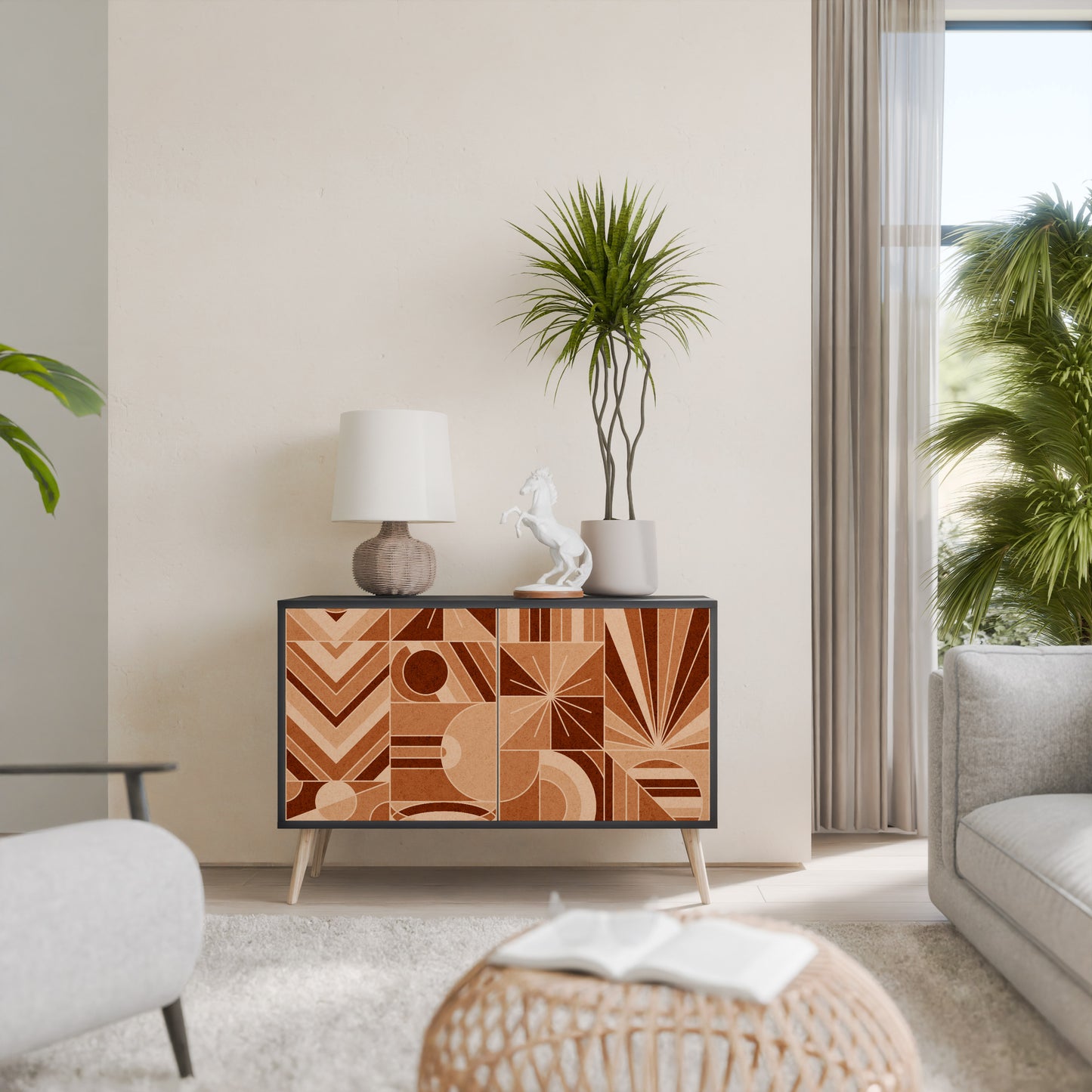 PRISM MOSAIC 2-Door Sideboard in Black Finish
