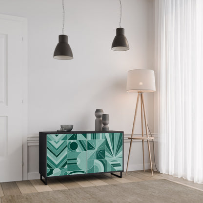 HARMONIC GRID 2-Door Sideboard in Black Finish