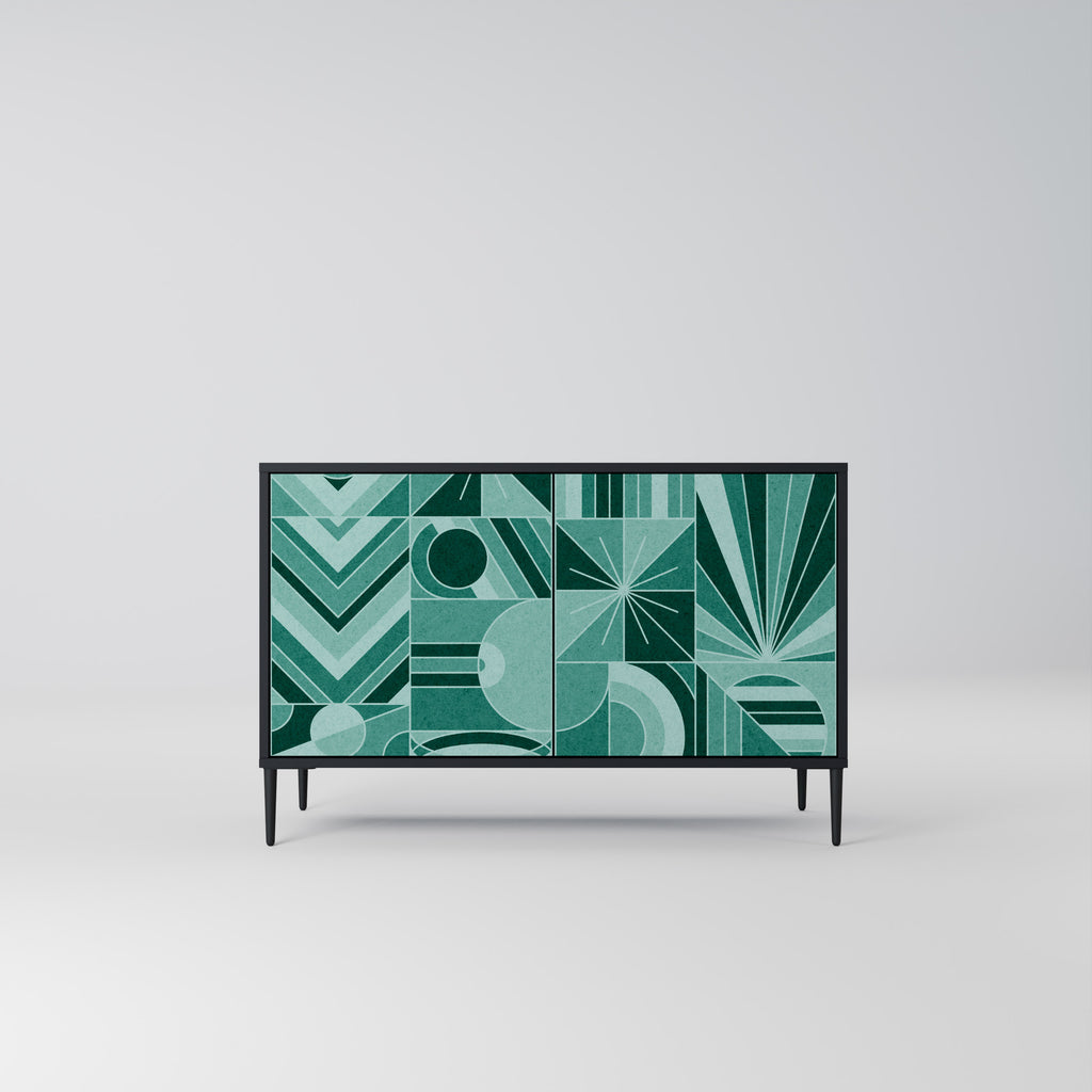 HARMONIC GRID 2-dörrars skänk i svart finish