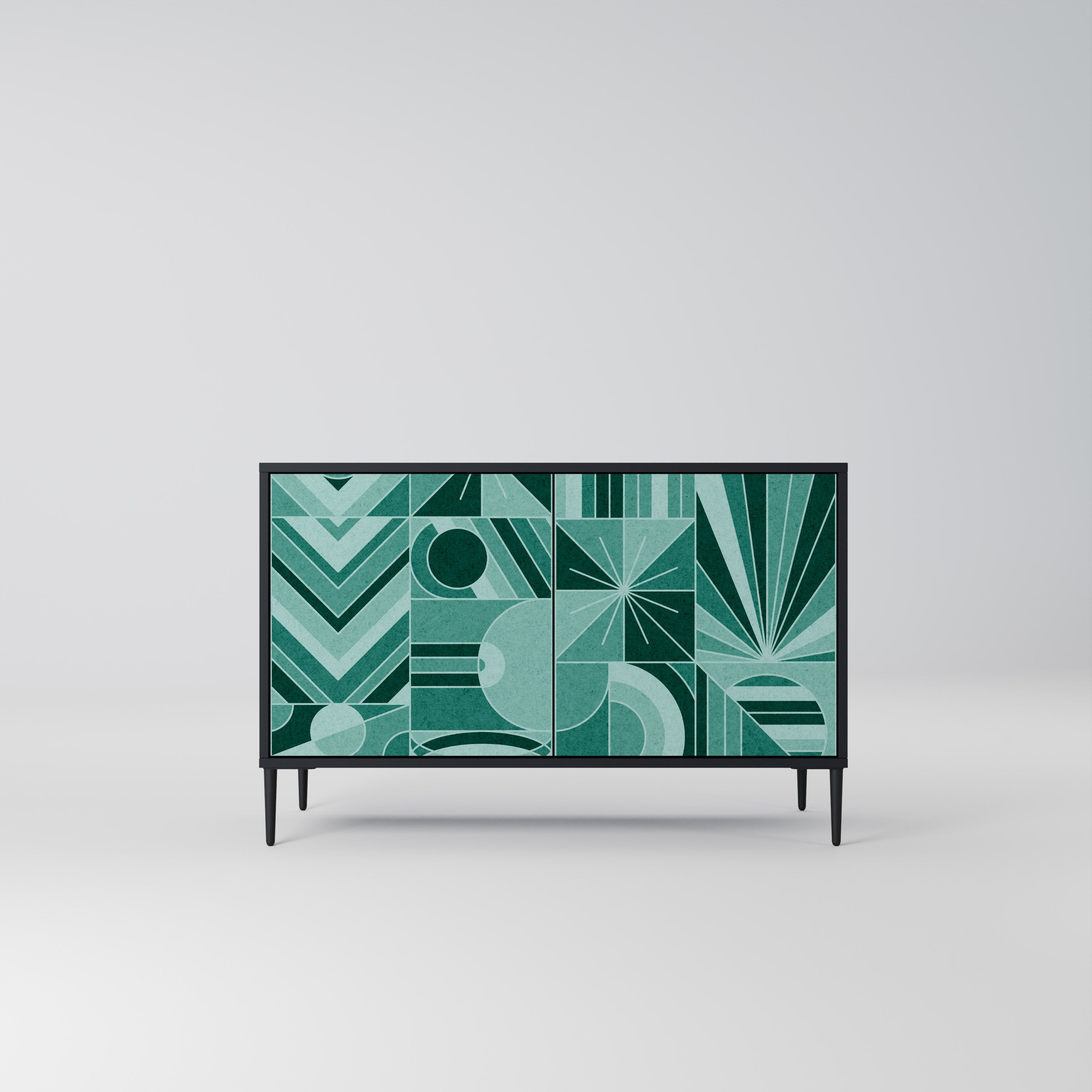 HARMONIC GRID 2-dörrars skänk i svart finish