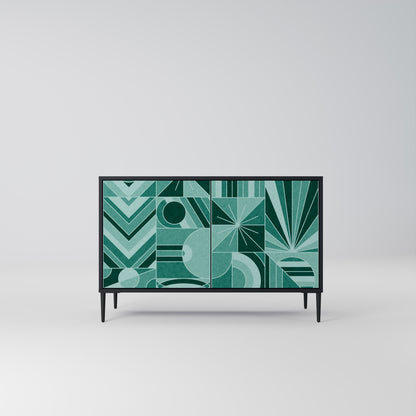 HARMONIC GRID 2-Door Sideboard in Black Finish