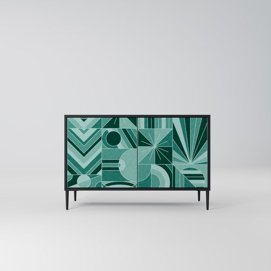 HARMONIC GRID 2-Door Sideboard in Black Finish