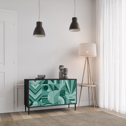 HARMONIC GRID 2-Door Sideboard in Black Finish