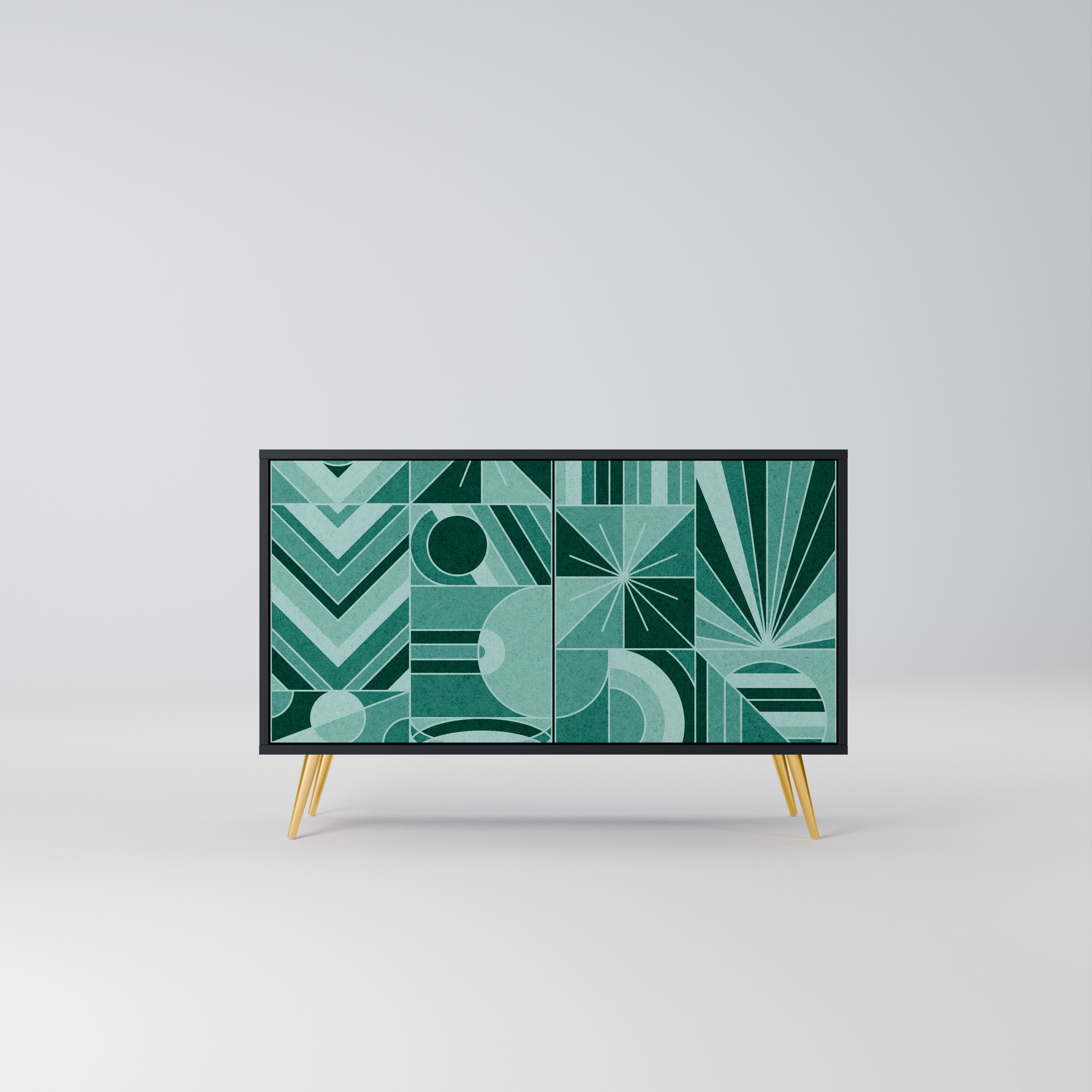 HARMONIC GRID 2-dörrars skänk i svart finish