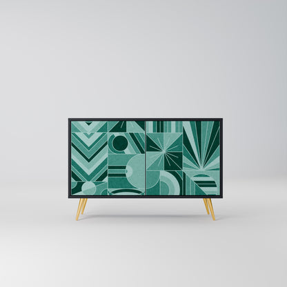 HARMONIC GRID 2-Door Sideboard in Black Finish