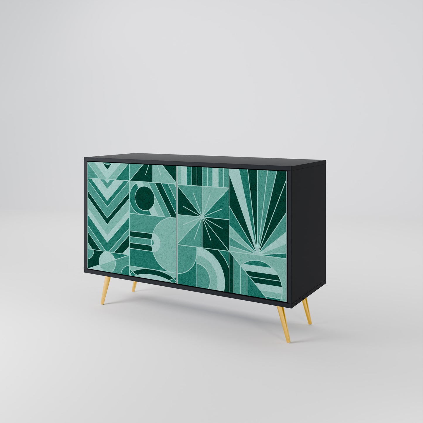 HARMONIC GRID 2-Door Sideboard in Black Finish