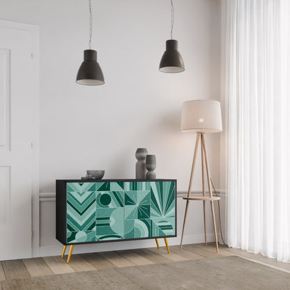 HARMONIC GRID 2-Door Sideboard in Black Finish