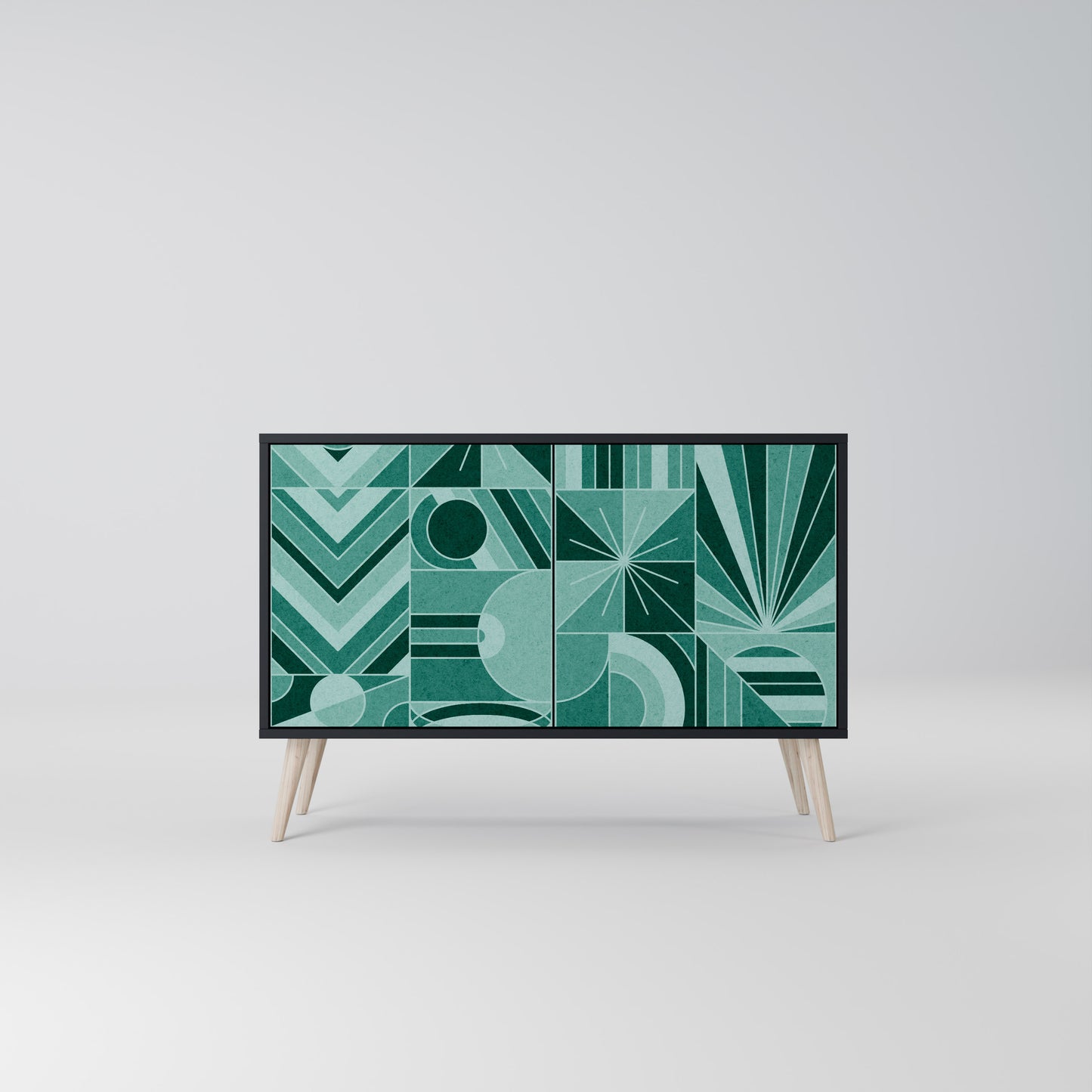 HARMONIC GRID 2-Door Sideboard in Black Finish