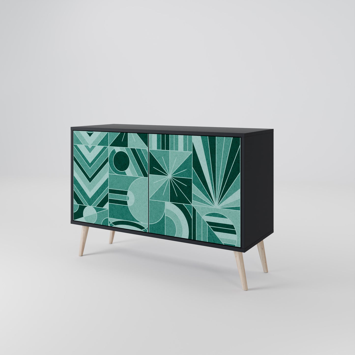 HARMONIC GRID 2-Door Sideboard in Black Finish