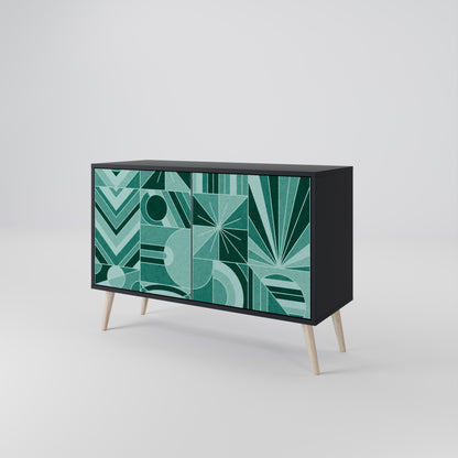 HARMONIC GRID 2-Door Sideboard in Black Finish