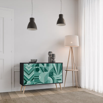 HARMONIC GRID 2-Door Sideboard in Black Finish