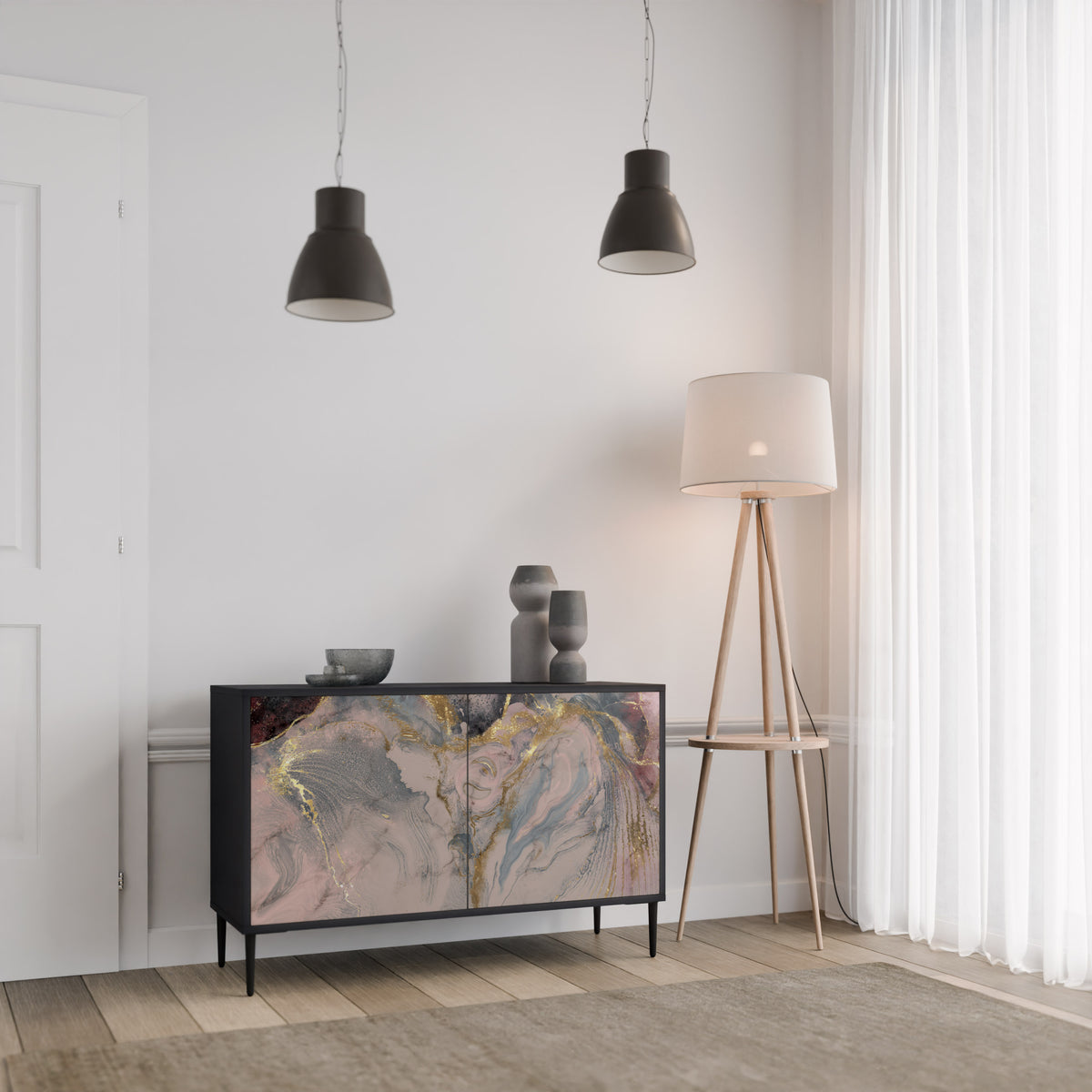 GILDED SWIRLS Skänk med två dörrar