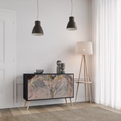 GILDED SWIRLS 2-Door Sideboard in Black Finish