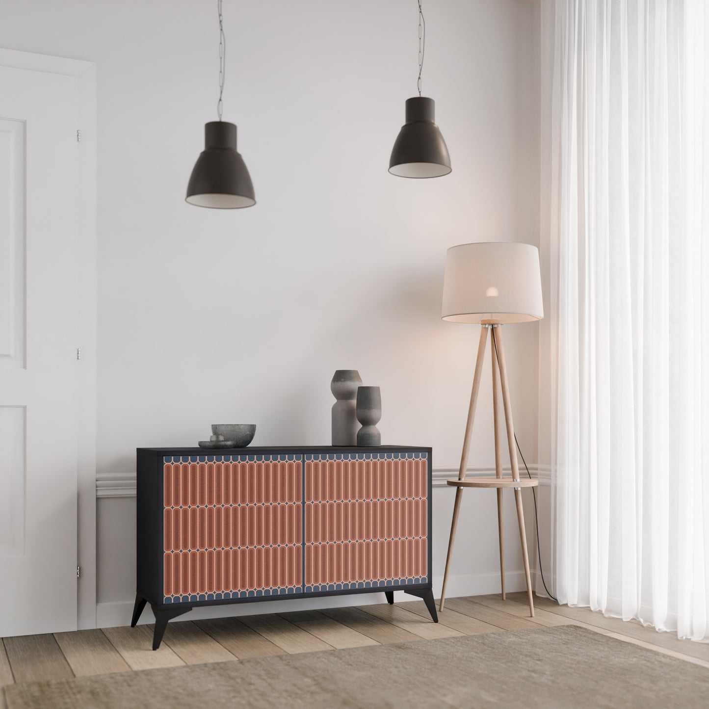 HYPNOTIC GATE 2-Door Sideboard in Black Finish