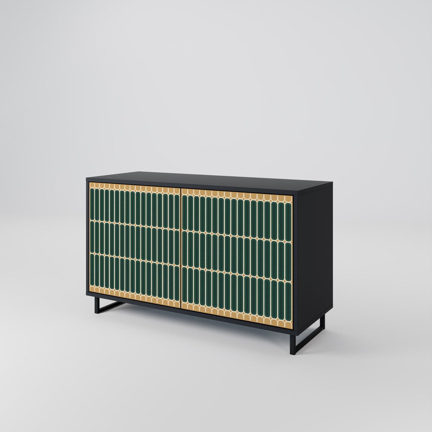 ILUSION GATE 2-Door Sideboard in Black Finish