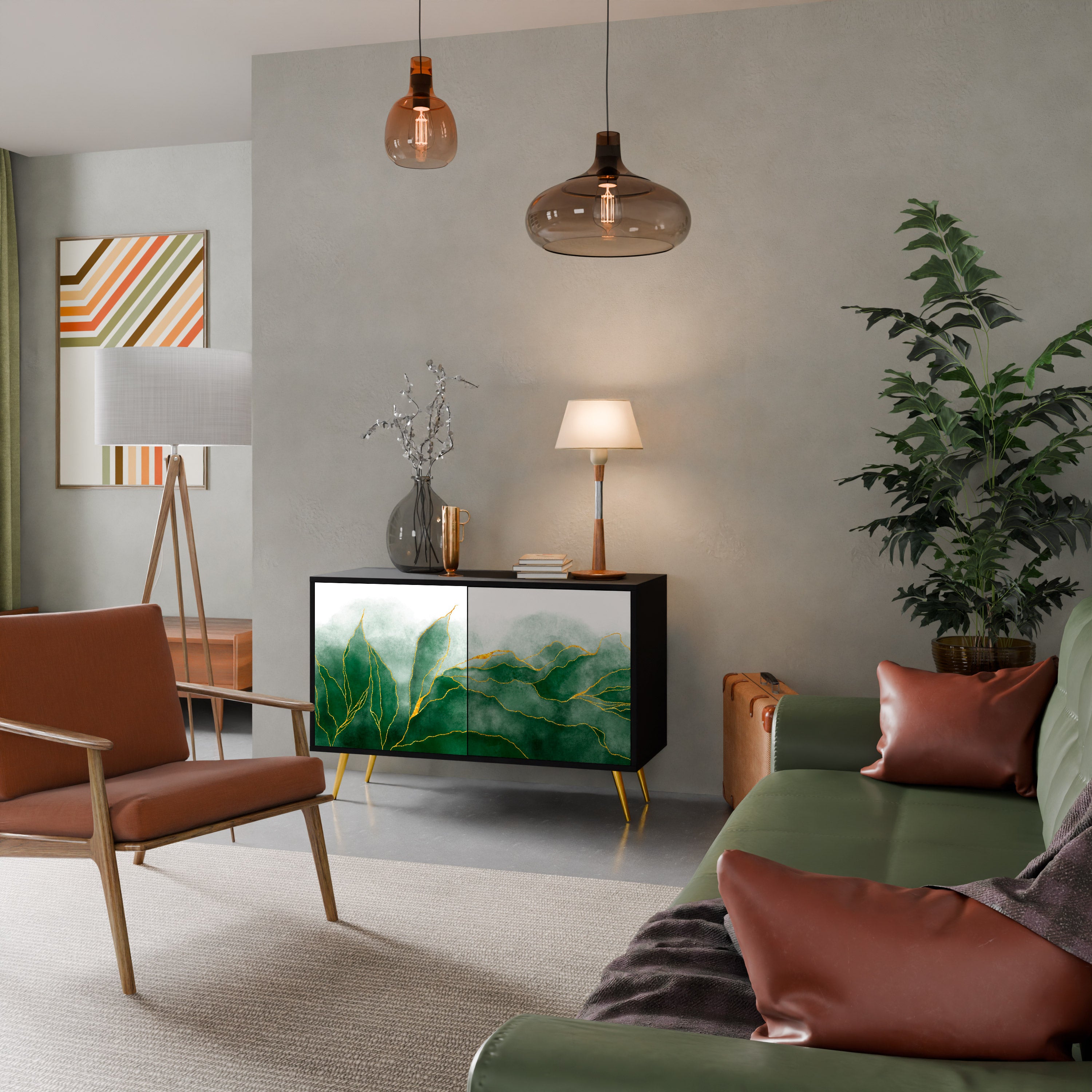 DYR NATURE 2-dörrars skänk i svart finish