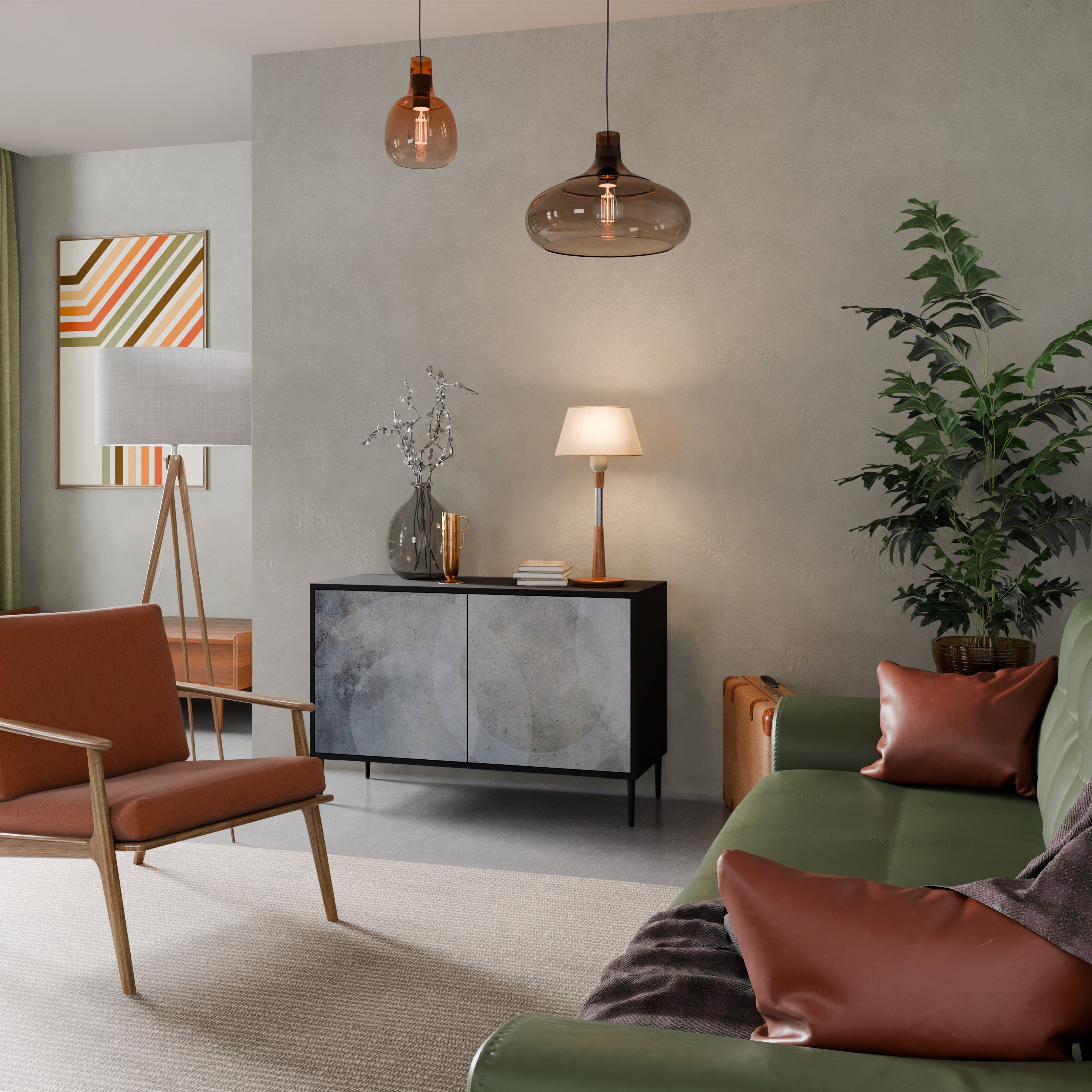 MUTED ARC 2-dörrars skänk i svart finish