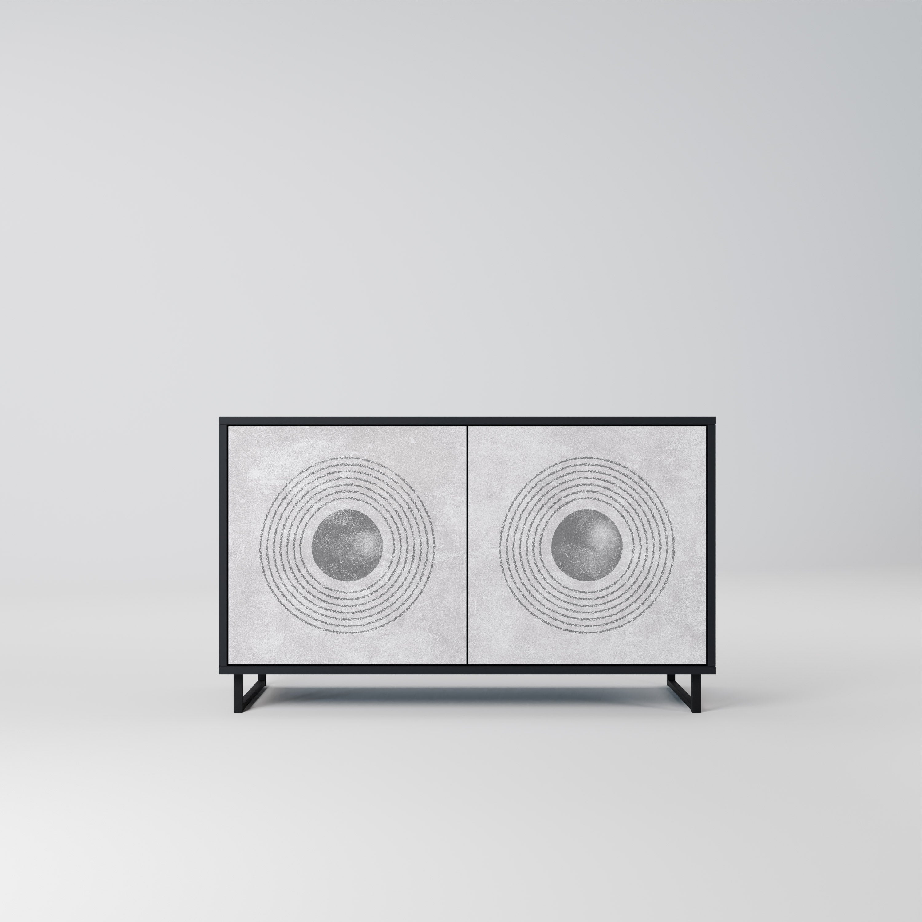SOLID CIRCLES 2-dörrars skänk i svart finish
