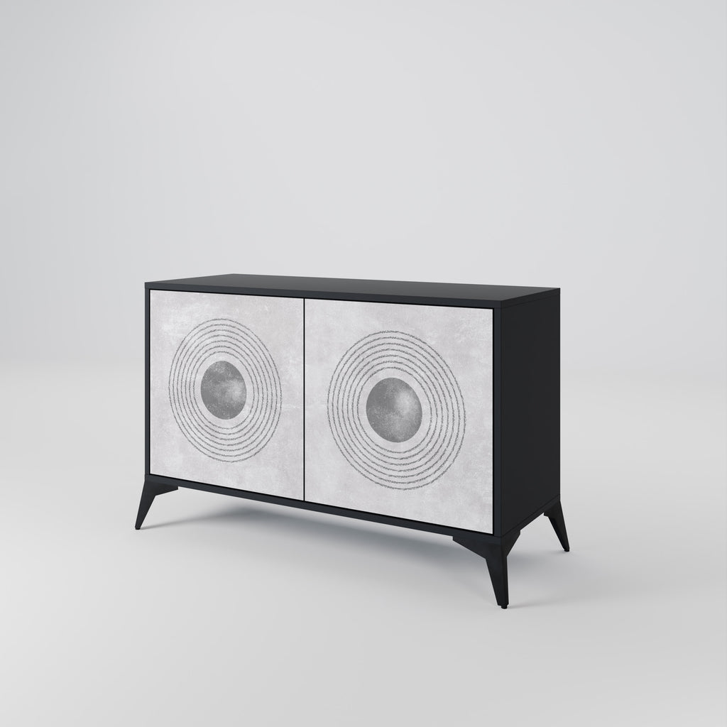 SOLID CIRCLES 2-dörrars skänk i svart finish