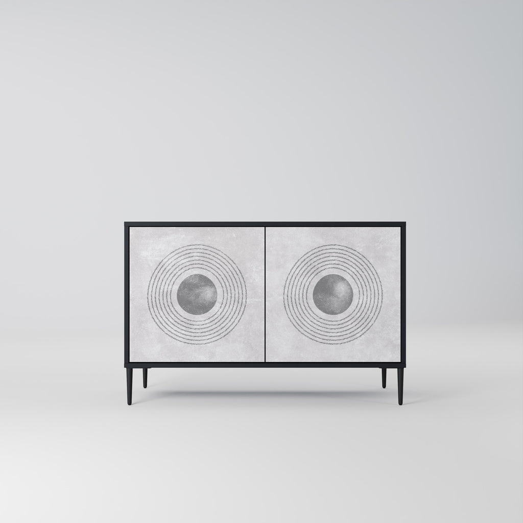 SOLID CIRCLES 2-dörrars skänk i svart finish