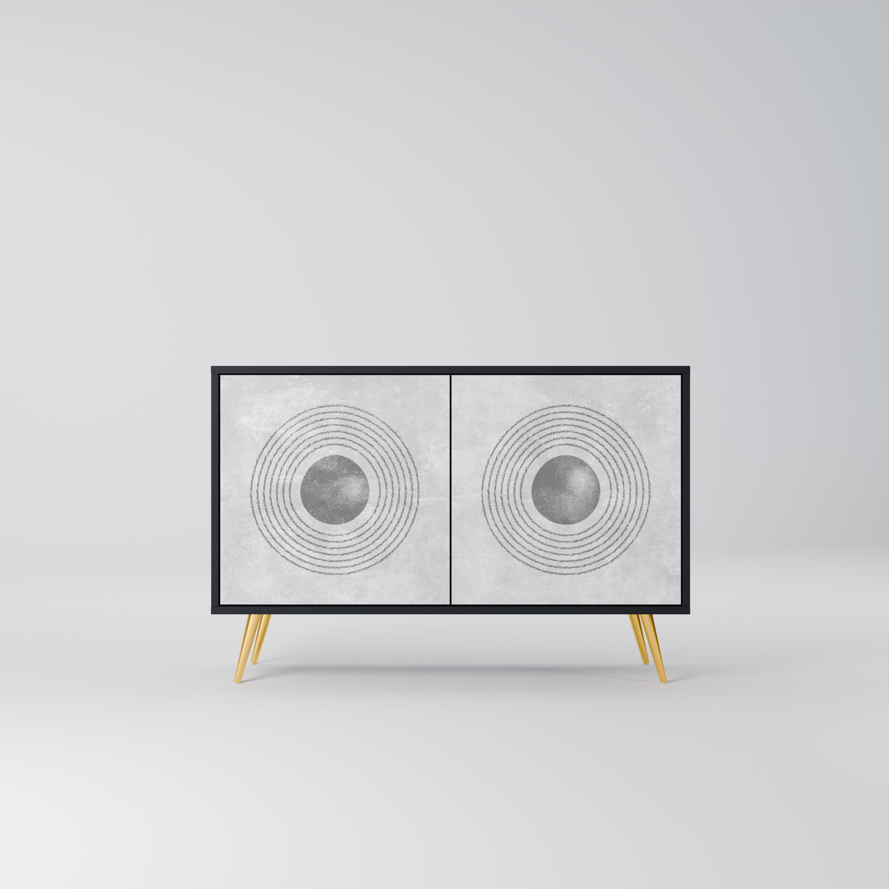 SOLID CIRCLES 2-dörrars skänk i svart finish