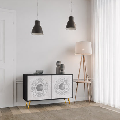 SOLID CIRCLES 2-Door Sideboard in Black Finish