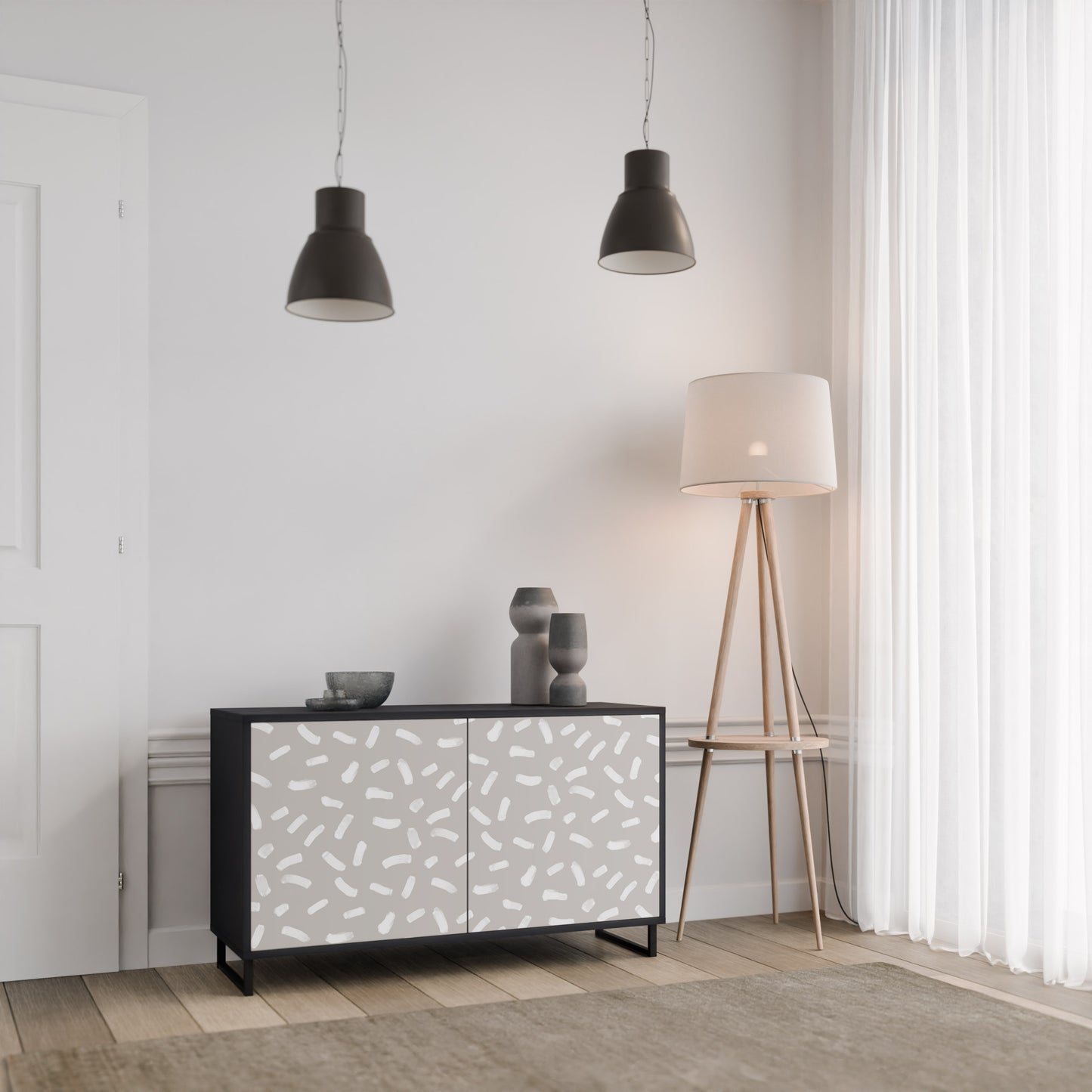 PASSING SECONDS 2-Door Sideboard in Black Finish