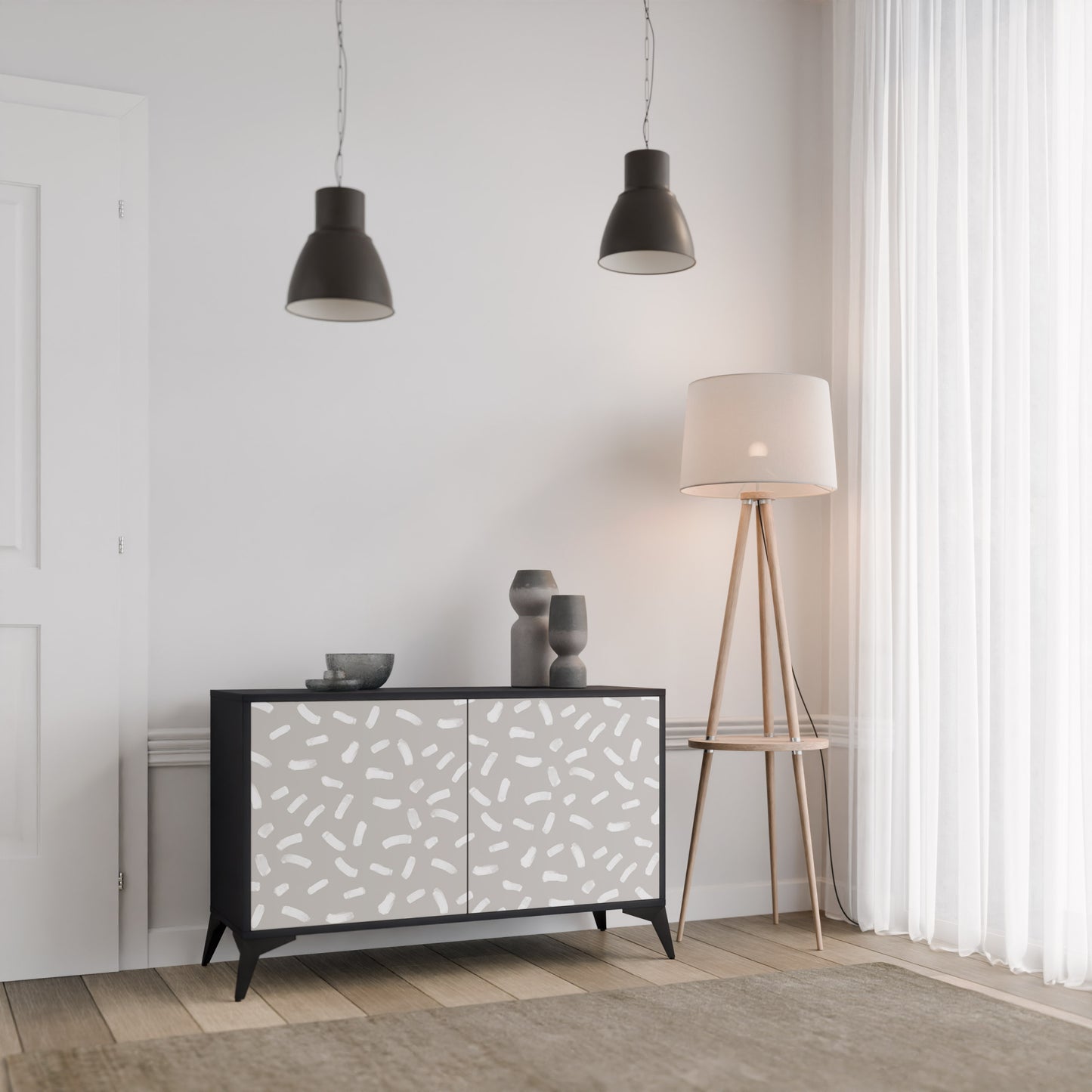 PASSING SECONDS 2-Door Sideboard in Black Finish