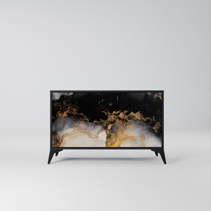 MARBLE OF TOMMORROW 2-Door Sideboard in Black Finish