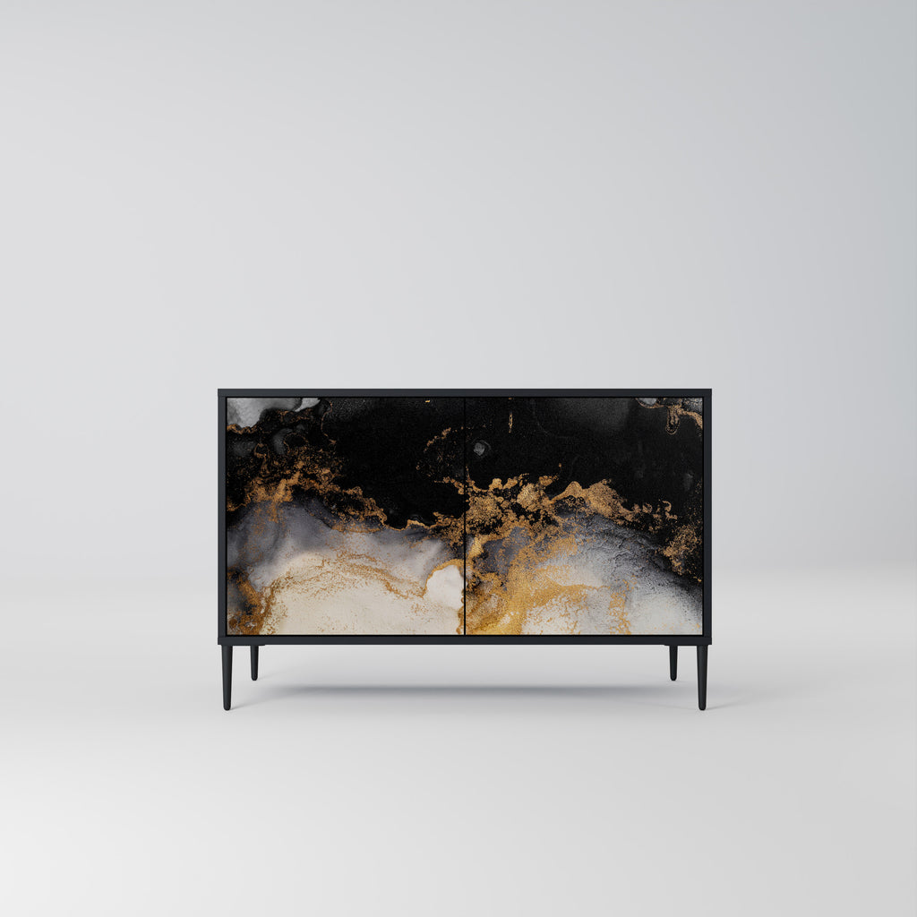 MARBLE OF TOMMORROW 2-dörrars skänk i svart finish