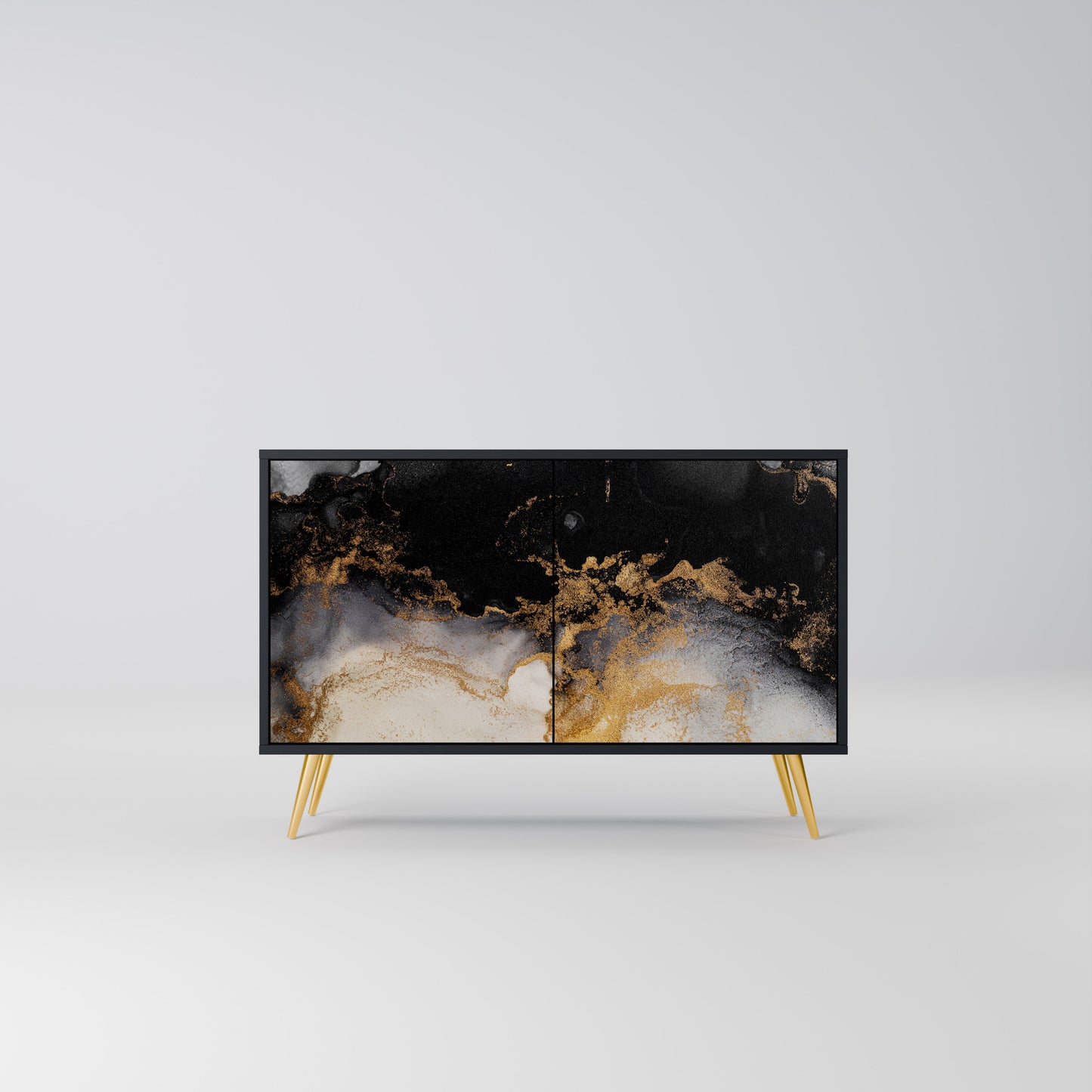 MARBLE OF TOMMORROW 2-Door Sideboard in Black Finish